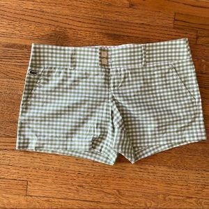 NWOT LACOSTE Green Gingham Golf Shorts